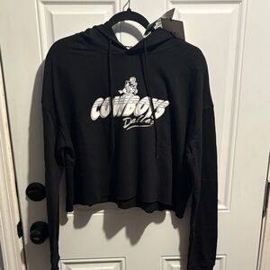 Cowboys Dallas Women's Cropped Black Hoodie